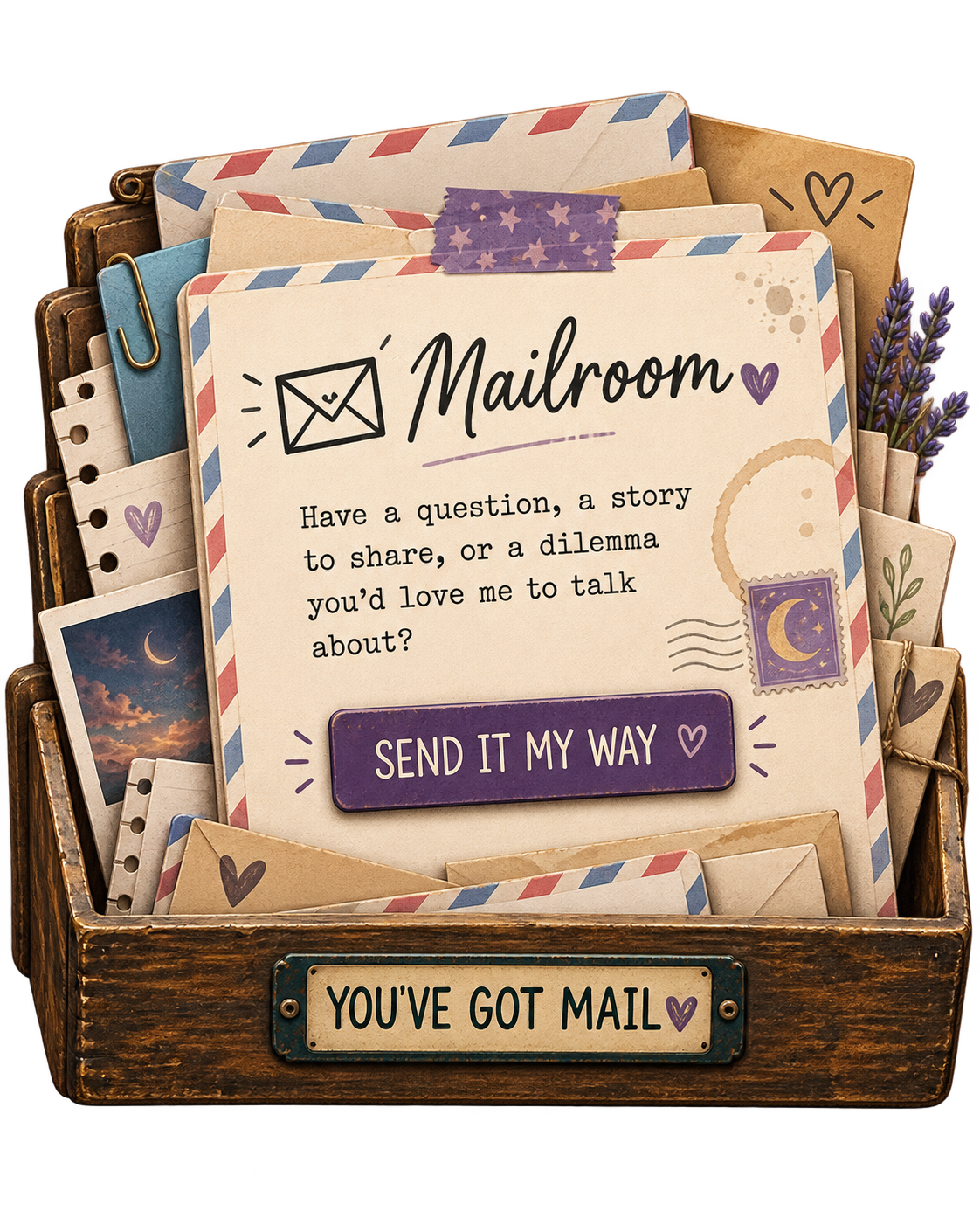 Mailroom letters and envelopes